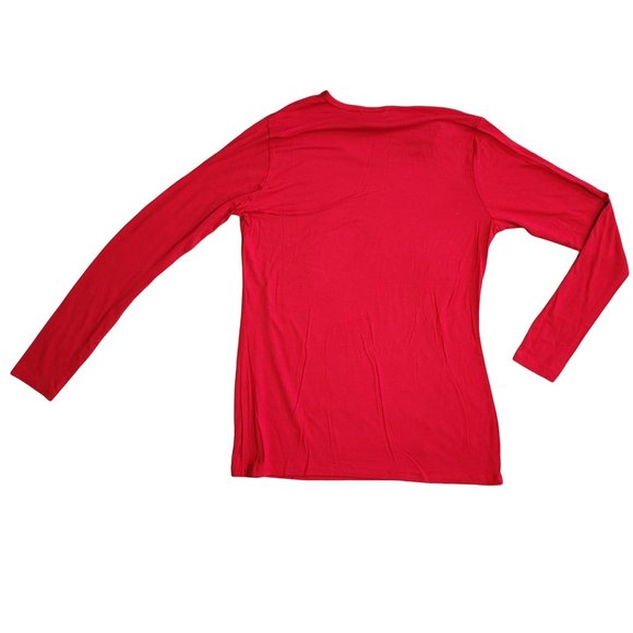 Cherokee Authentic Workwear Scrubs Red Long Sleeve Top Women's Shirt Medium 927 - Picture 2 of 3